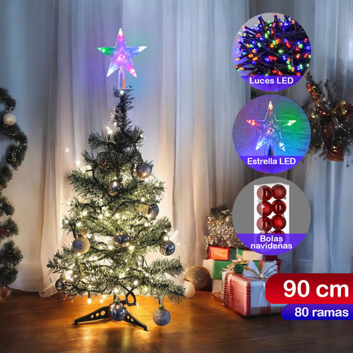 Árbol Nevado Winter Glow 90cm – Combo Navideño